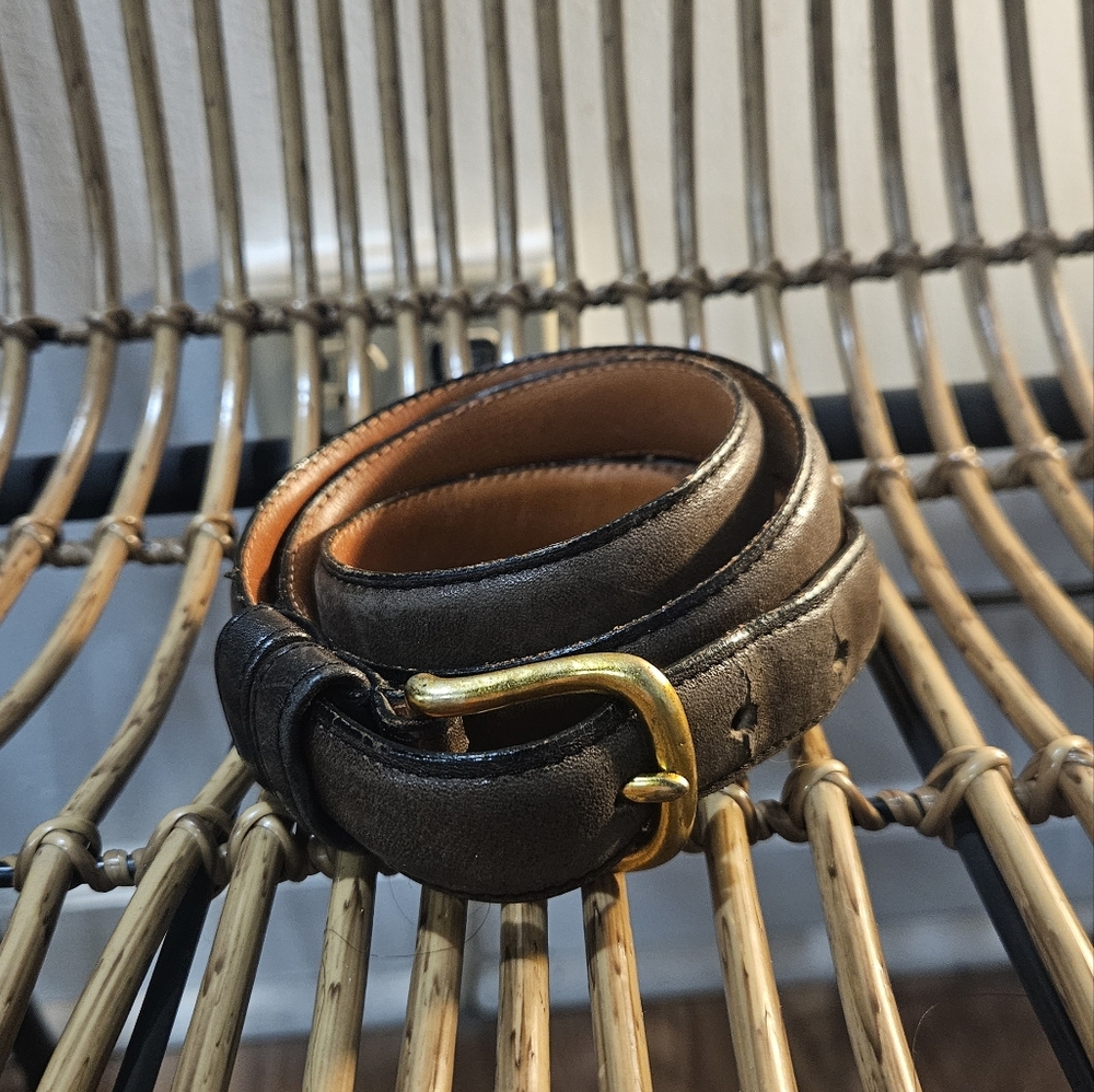 Coach Leather Solid Brass Belt